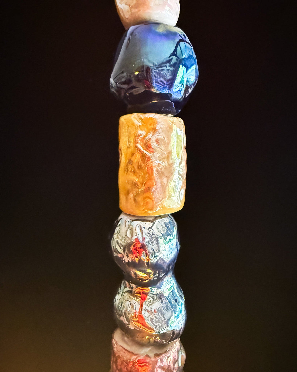 Modern Ceramic Beaded Pendant Light with Shaped Glass Bulb