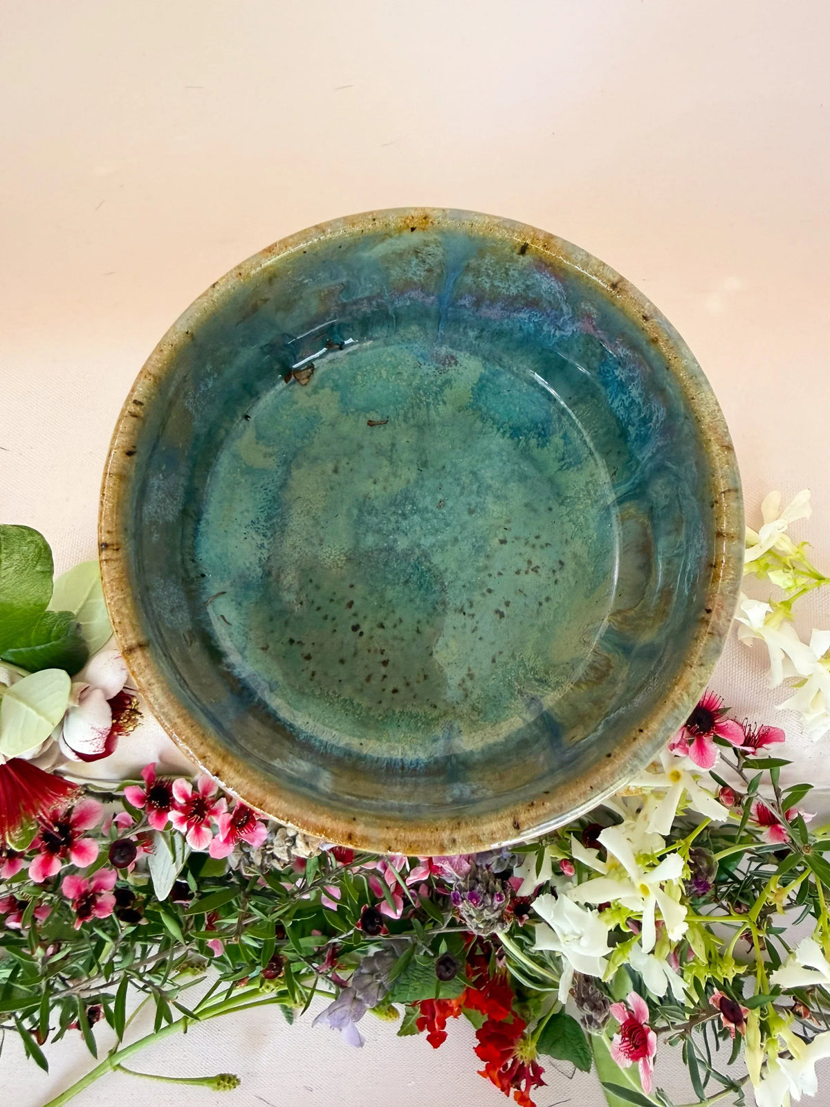 Modern Ceramic Cup with Blue-Green Glaze