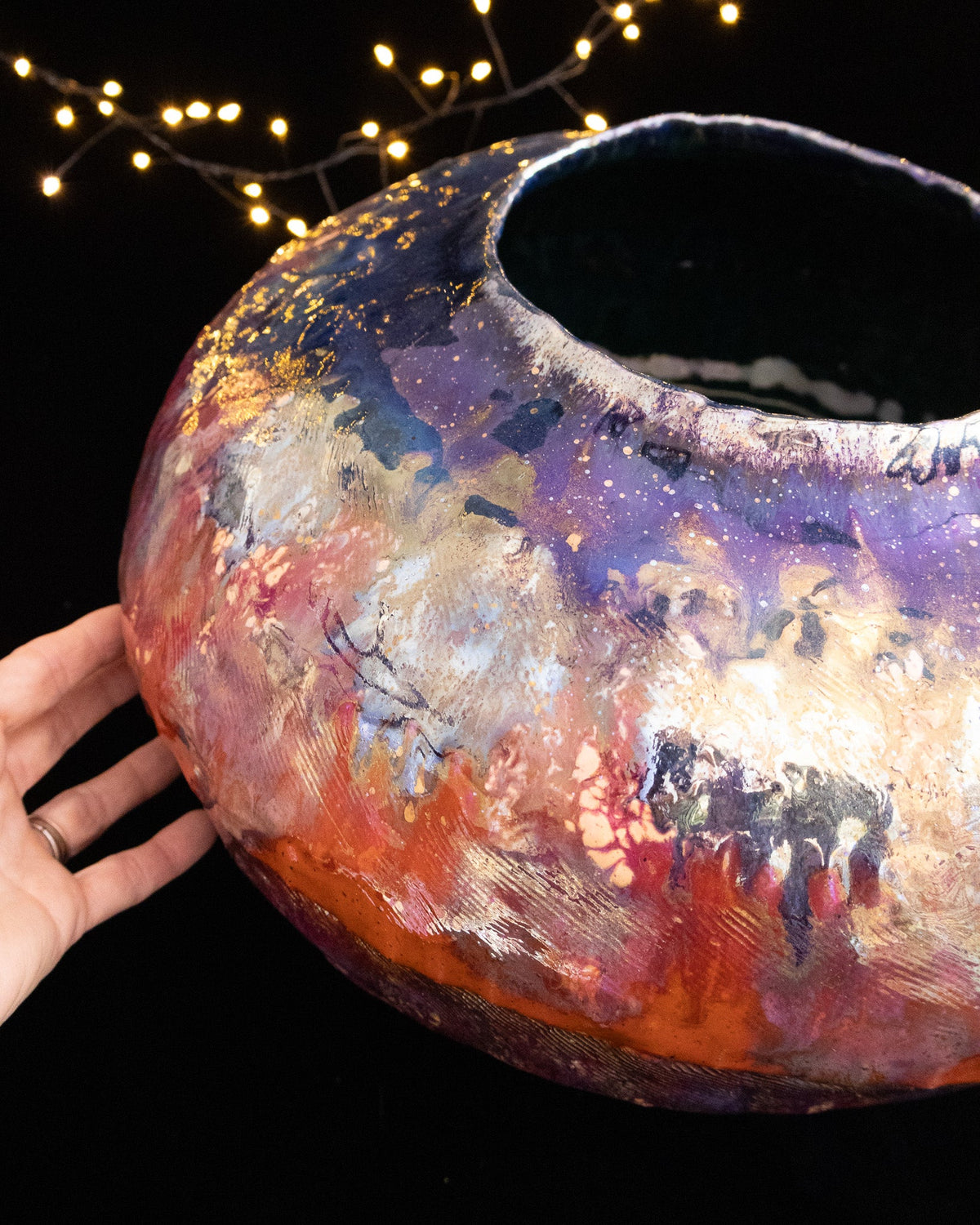 Modern Ceramic Decorative Pot with Wide Rounded Body