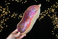 Rustic Ceramic Trinket Dish with Pink-Purple Glaze and Orange Accents