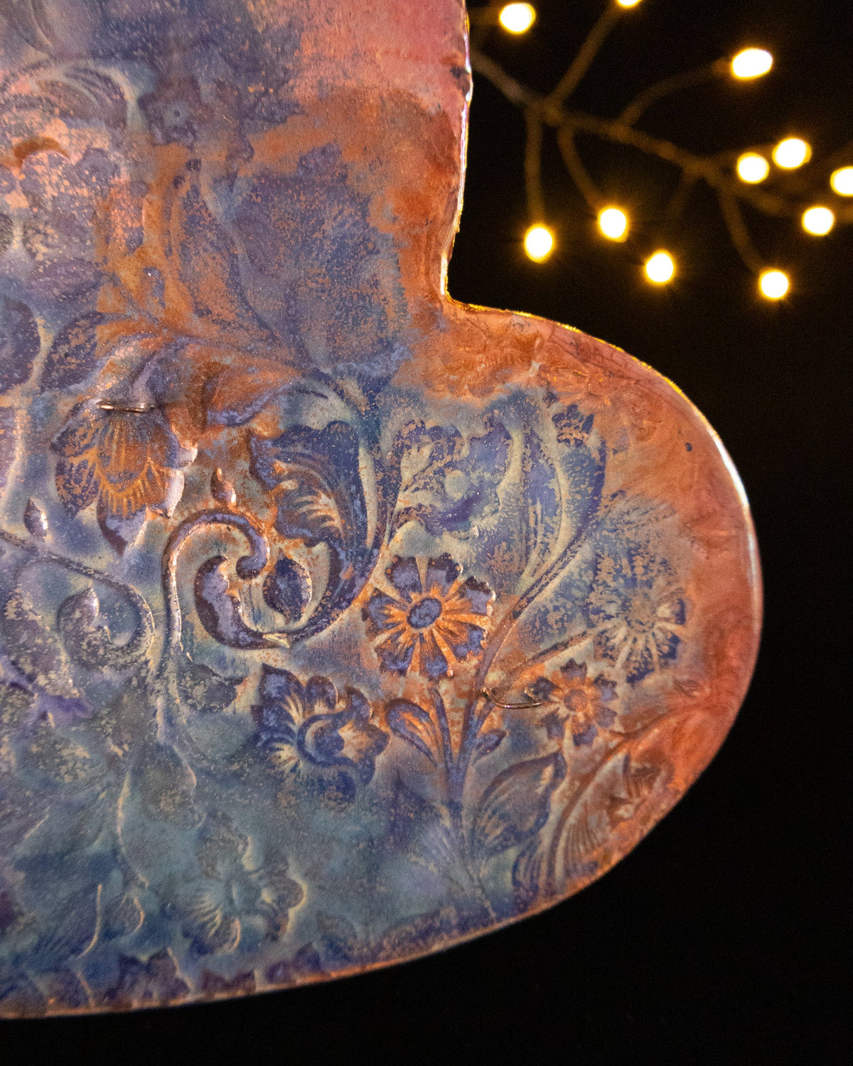 Floral Ceramic Wall Jewelry Holder with Cloud Shape and Hooks