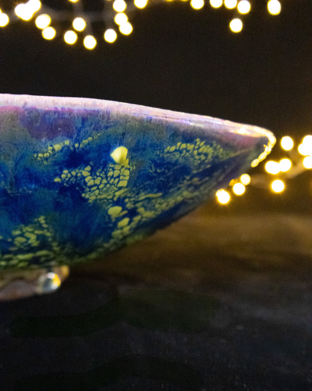Organic Ceramic Decorative Bowl with Pastel Swirl Pattern