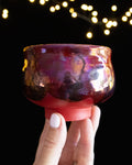 Modern Ceramic Cup with Burgundy Finish and Pink Base