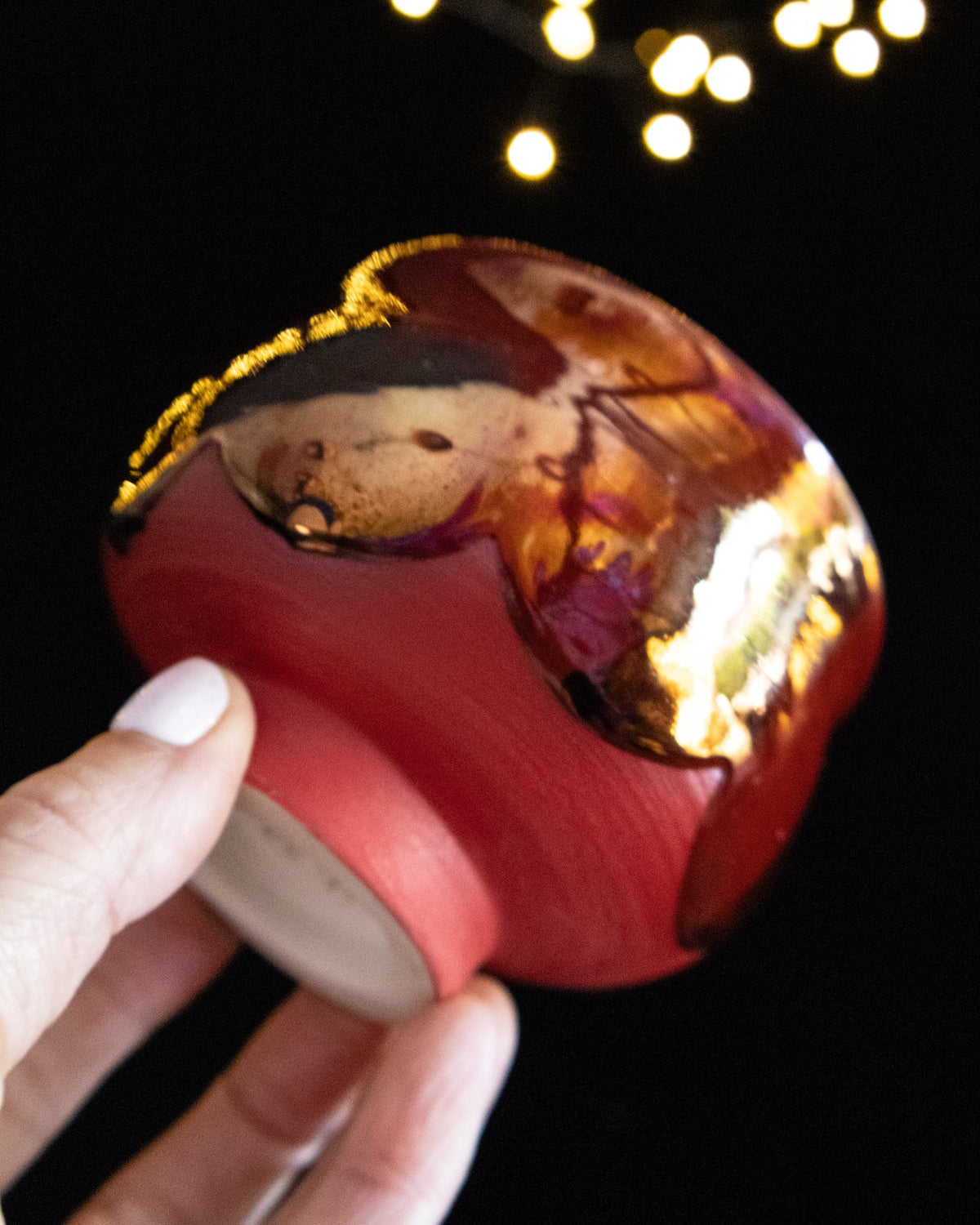 Modern Ceramic Cup with Burgundy Finish and Pink Base