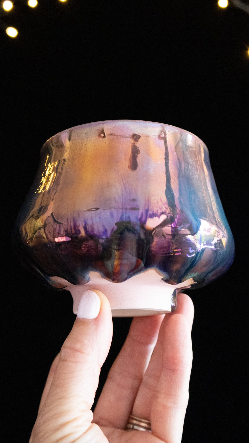Sculptural Ceramic Cup with Flared Sides and Pastel Finish