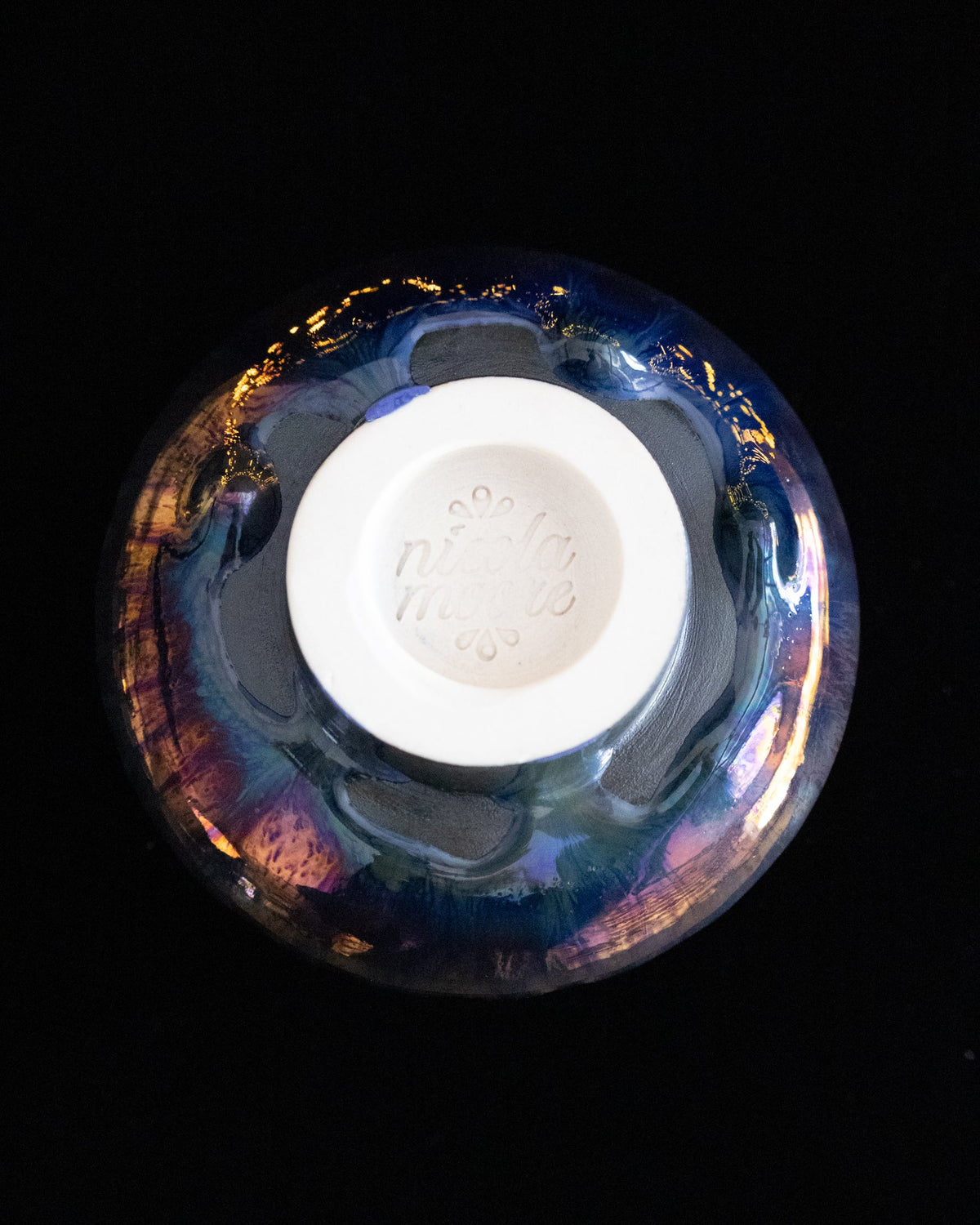 Fluted Ceramic Cup with Vertical Grooves and Violet Finish