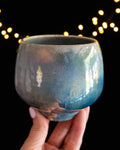 Modern Ceramic Cup with Rounded Shape and Pale Blue Finish