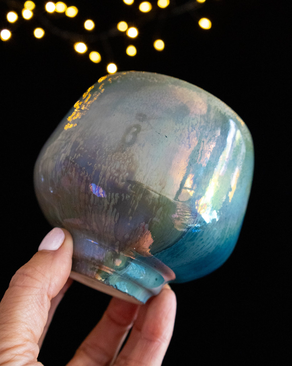 Modern Ceramic Cup with Rounded Shape and Pale Blue Finish