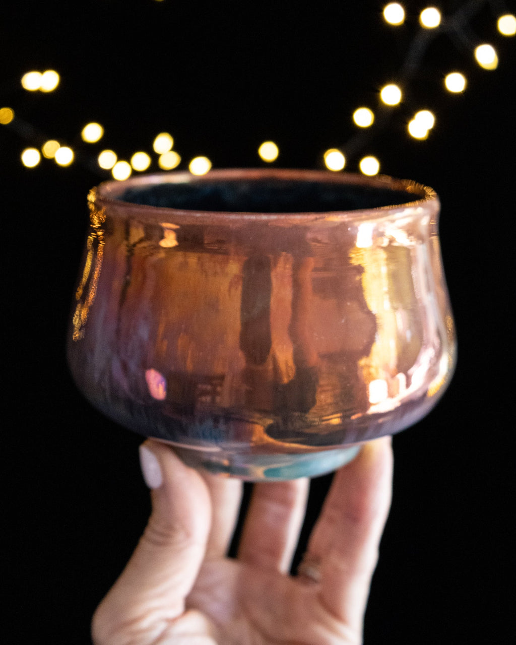 Modern Ceramic Cup with Rounded Shape and Rosy Finish