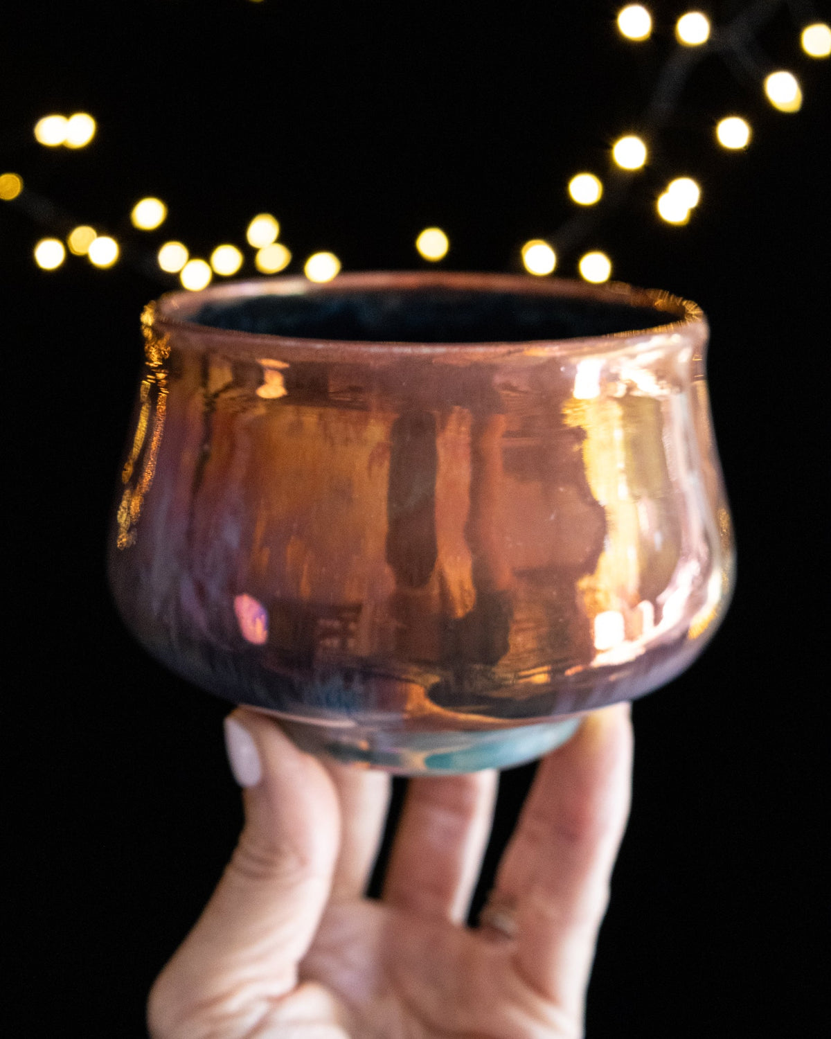 Modern Ceramic Cup with Rounded Shape and Rosy Finish